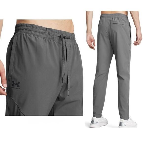 Under Armour size 2XL UA Vibe Woven Gray Tapered Athletic Windbreaker Pants - Picture 1 of 15